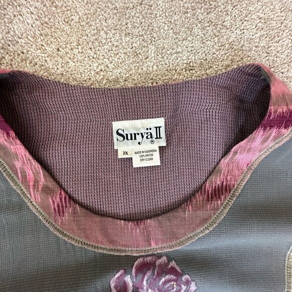 NWOT💼Surya II Patchwork Maxi Dress with Matching Purse Dusty Rose and Green - Picture 6 of 11